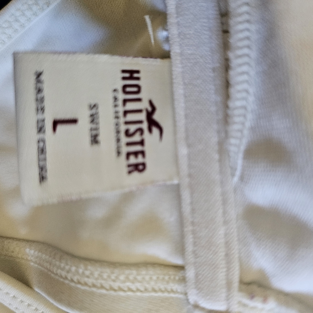 Hollister Large Strapless White Swim Top With Fringe Tassell Hem - Picture 4 of 5